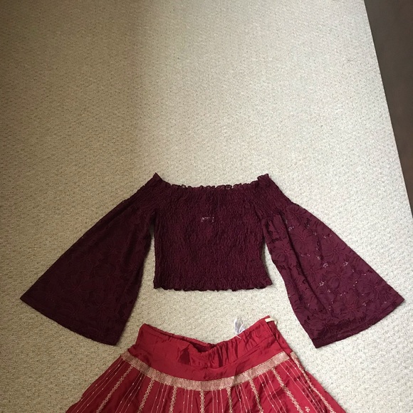 3 Pieces Pure Silk Indian Lengha Set - Picture 2 of 7